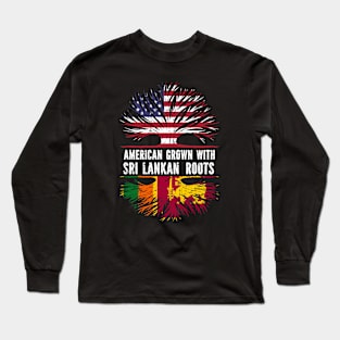 American Grown with Sri Lankan Roots USA Flag Long Sleeve T-Shirt